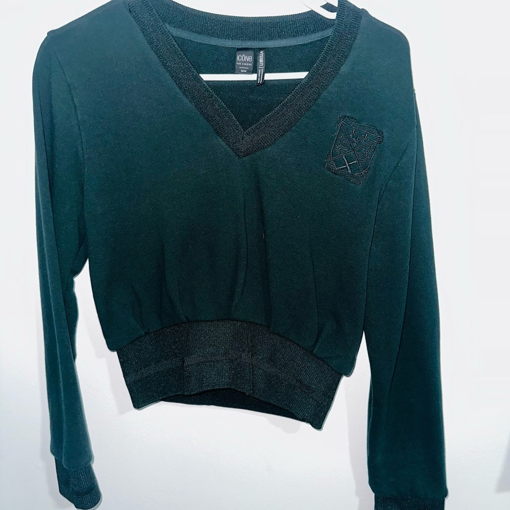 ICON Black V-Neck Women's Sweatshirt